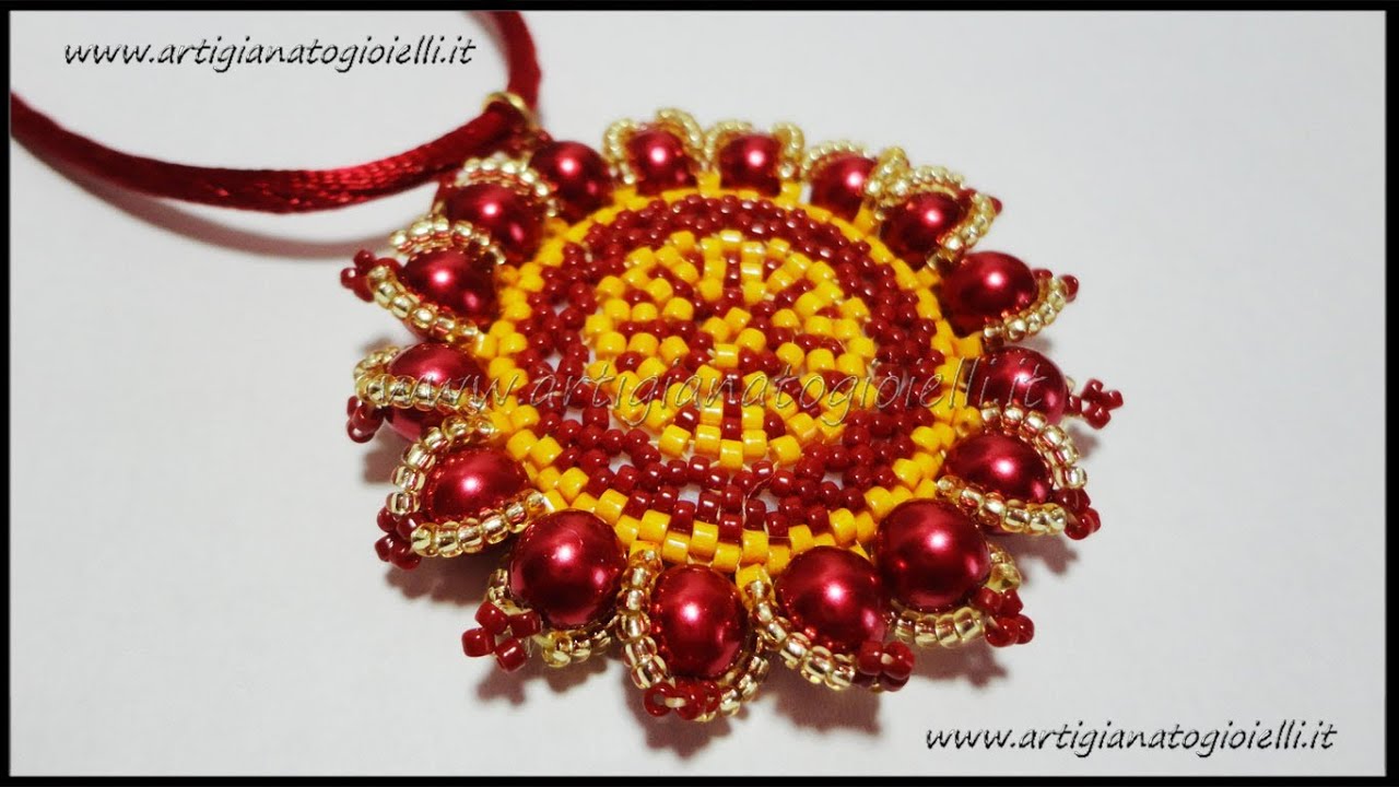 DIY Tutorial peyote - Beads - Incastonatura completa disco madreperla  - 1^ parte