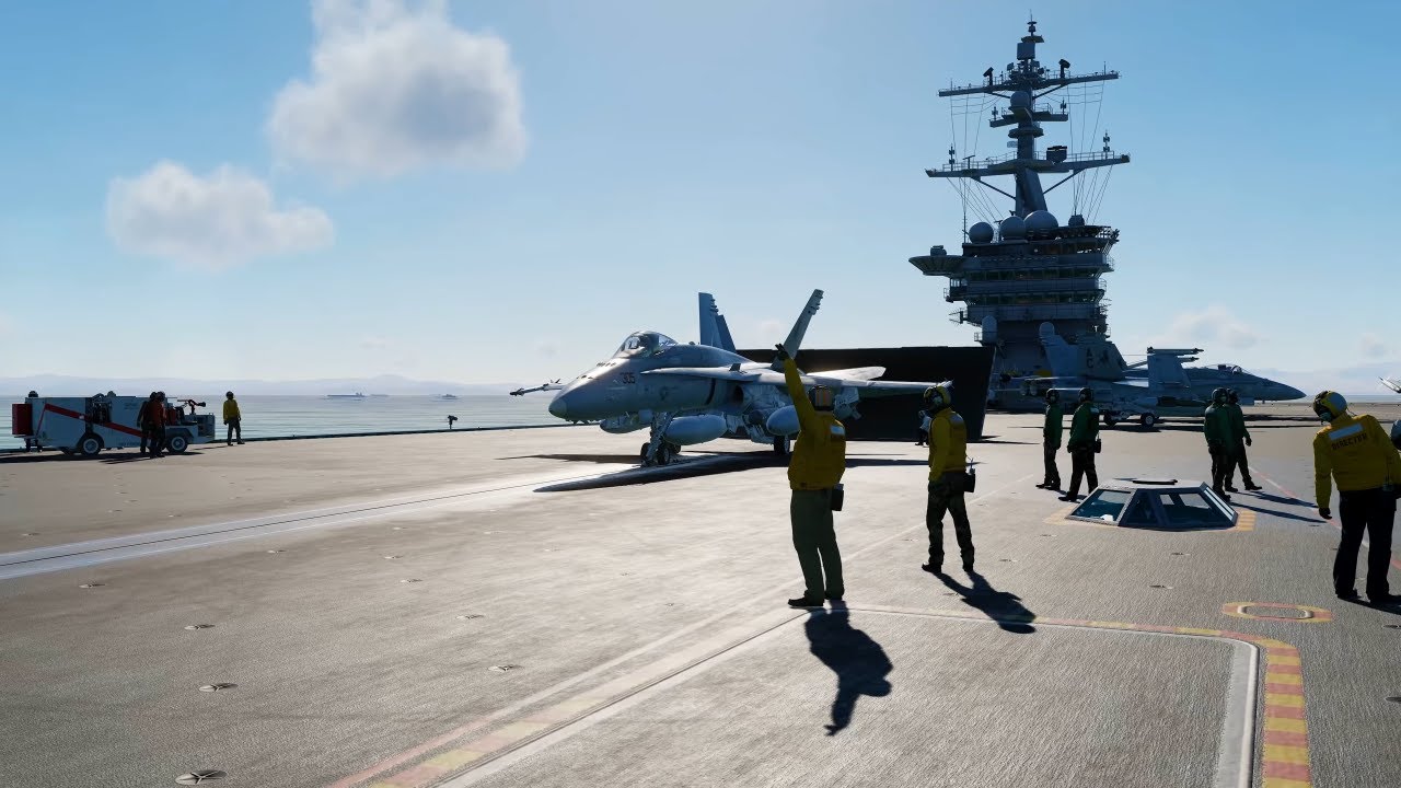 Dcs World 2020 - Supercarrier - F18 Launch And Thug Landing - Real Life Graphics - 4K 60Fps