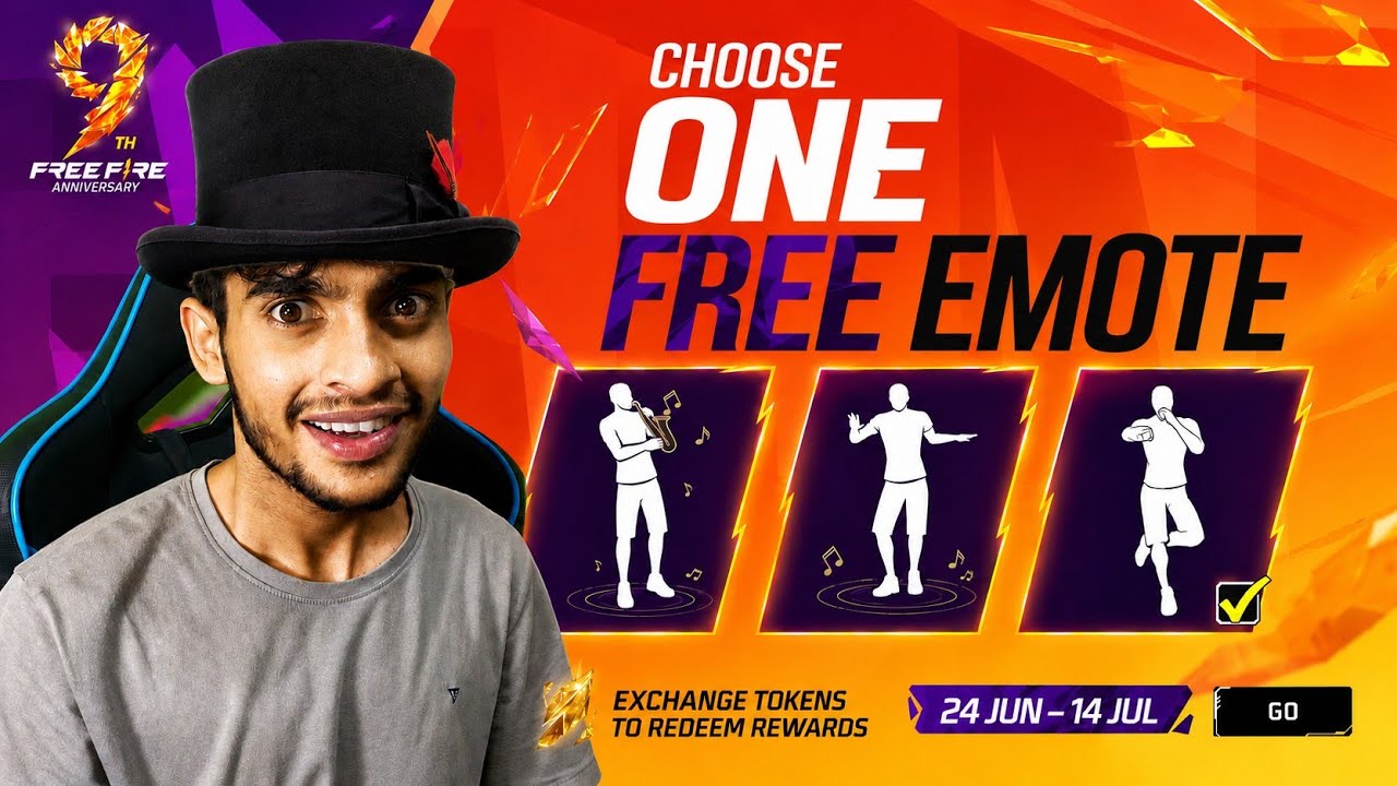 9TH ANNIVERSARY FREE EMOTE 🥳 Free Fire Max