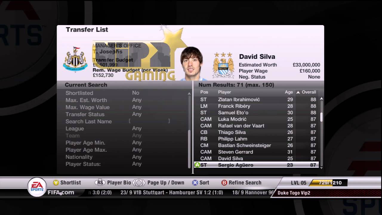 Fifa 12 - Best Players 85+ Rating