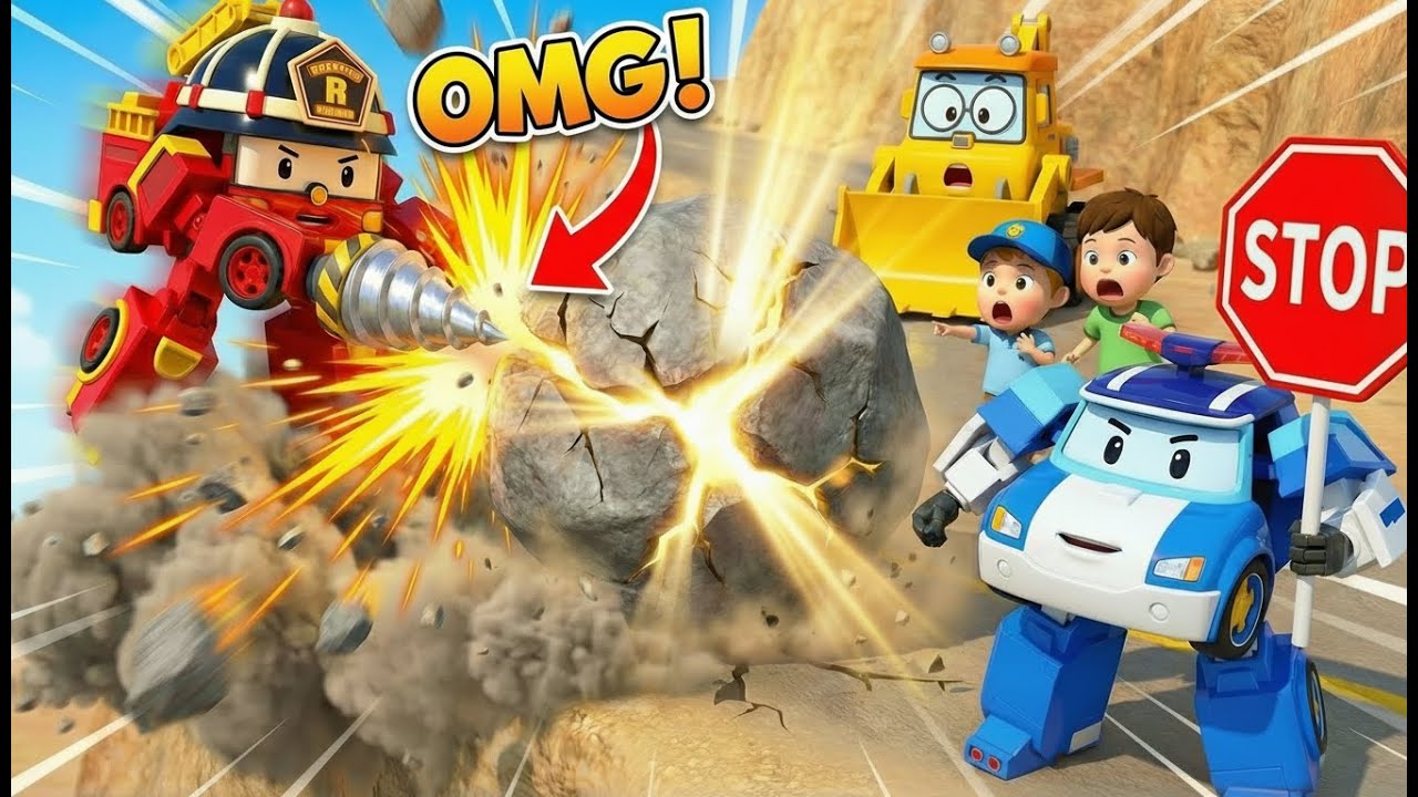 BOOM! 💥 Roy's Diamond Drill Blast! | Robocar Poli Rescue | Construction Trucks & Safety for Kids
