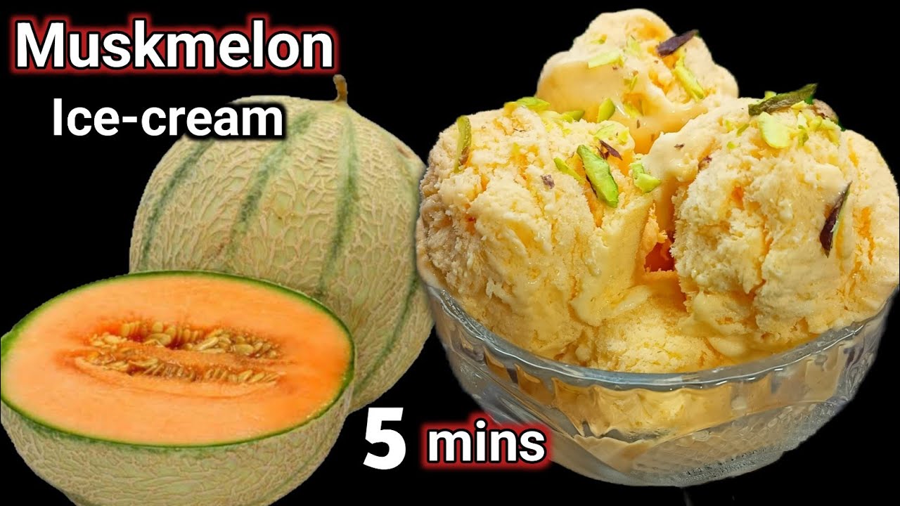Muskmelon Ice Cream Recipe | Homemade Ice Cream | Easy Ice cream Recipe | Muskmelon Recipes