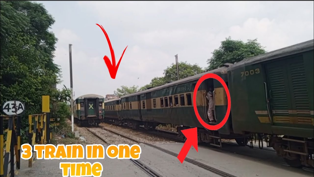 3 train in one time / boy hit with train calling phone 🤳🫣😱