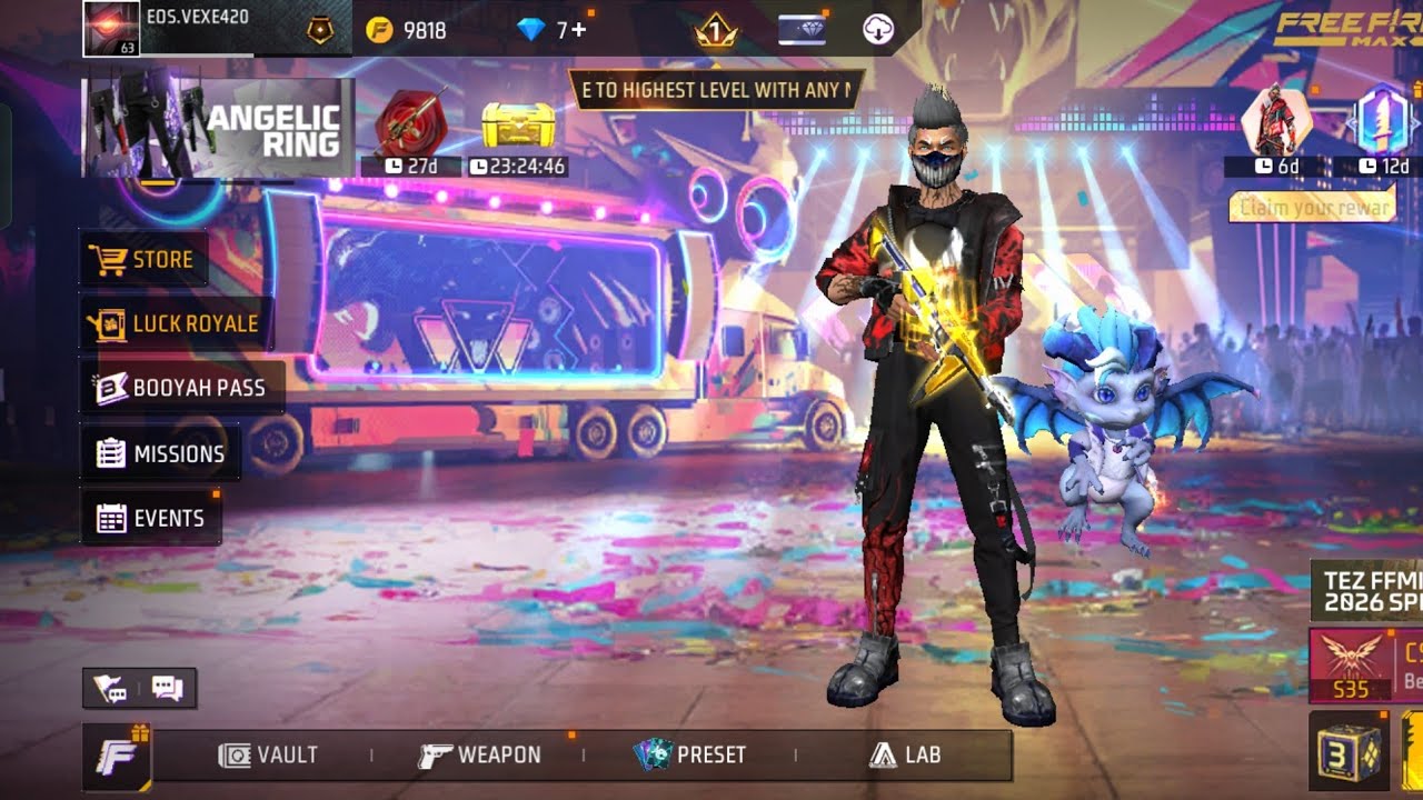 Live Free Fire New Rank Season Rank Push Live !! @znx10m