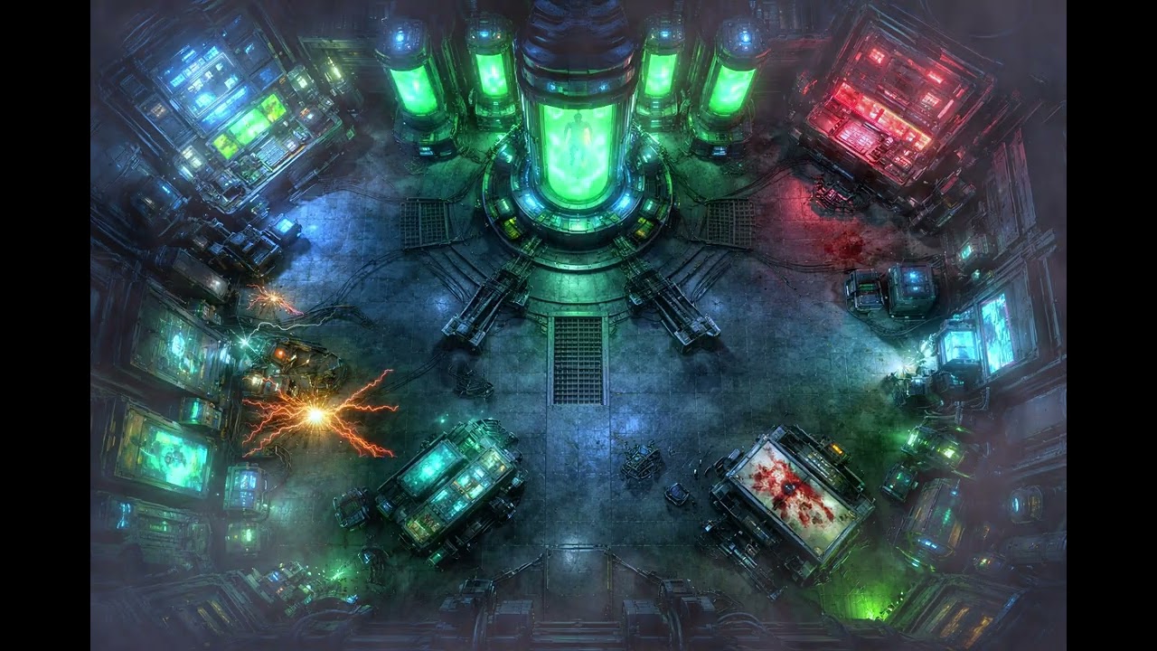 Modern Laboratory Animated  Battle Map | 1 Hour Seamless Loop | Industrial Interior | No Grid | VTT