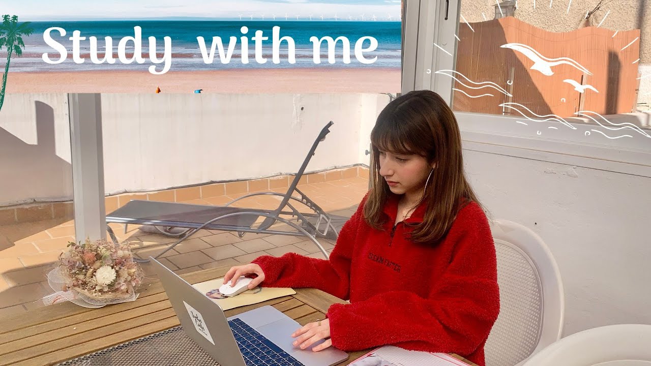 STUDY WITH ME  playlist ｜ 35m ｜Beach waves 🏝🌊／ 海の音をBGMに一緒にい勉強しよう📖