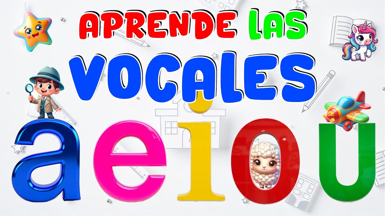 LAS VOCALES PARA NIÑOS, A E I O U APRENDER ES DIVERTIDO CON LEO Y FER