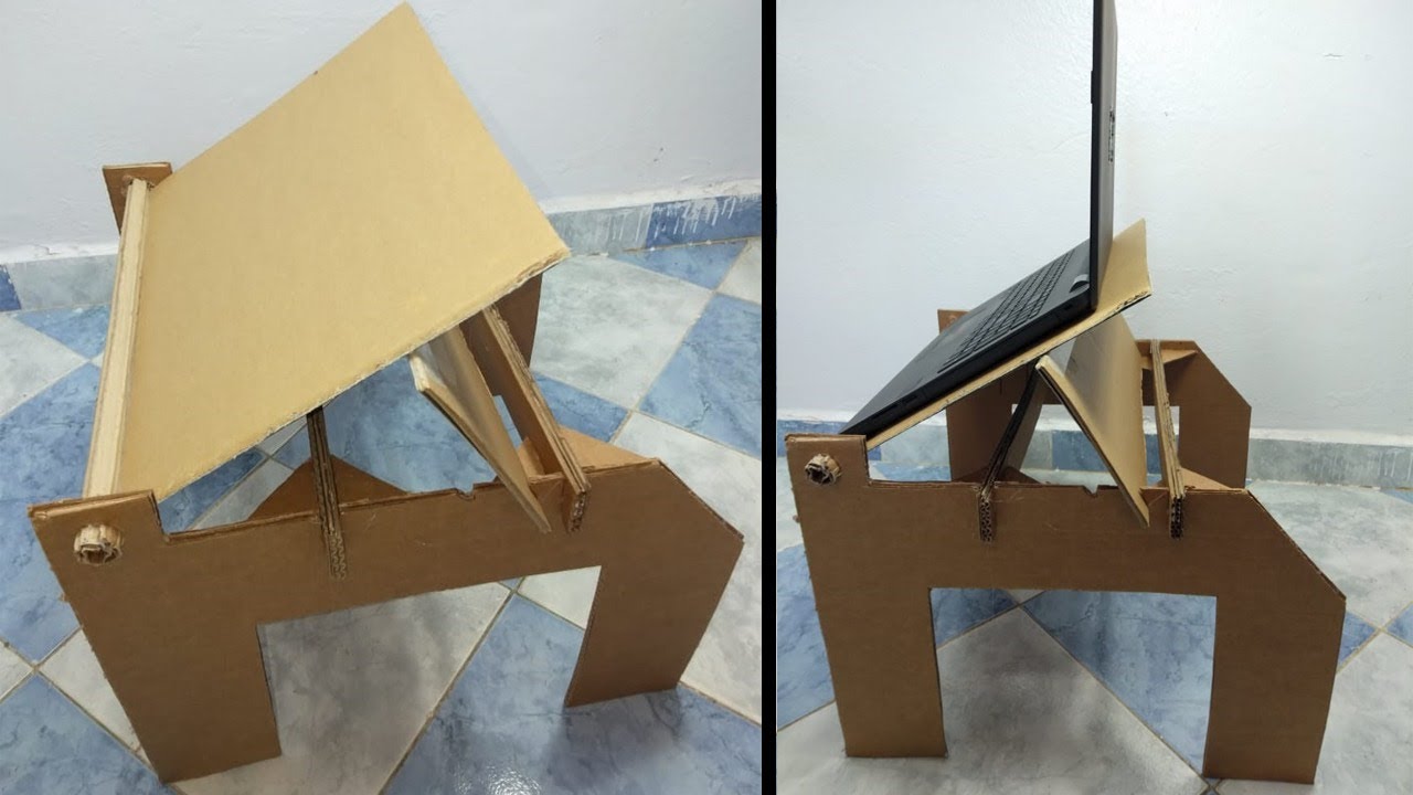 how to make laptop stand with cardboard
