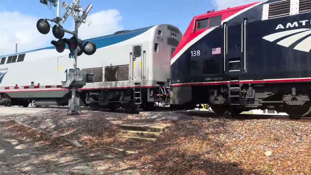 Westbound Amtrak train through Morgan City, LA.