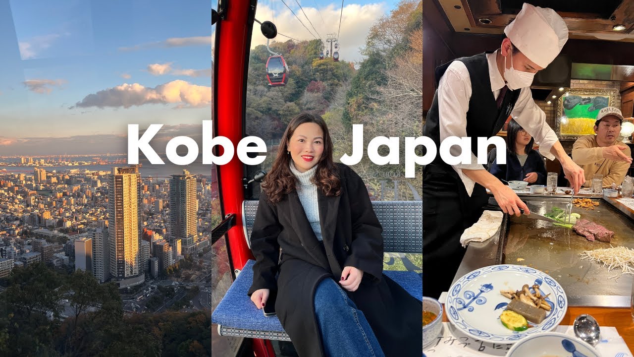 KOBE VLOG 🇯🇵 Day trip to Kobe Japan &mdash; things to do: Ropeway, Trying out Kobe Beef 🚠🥩