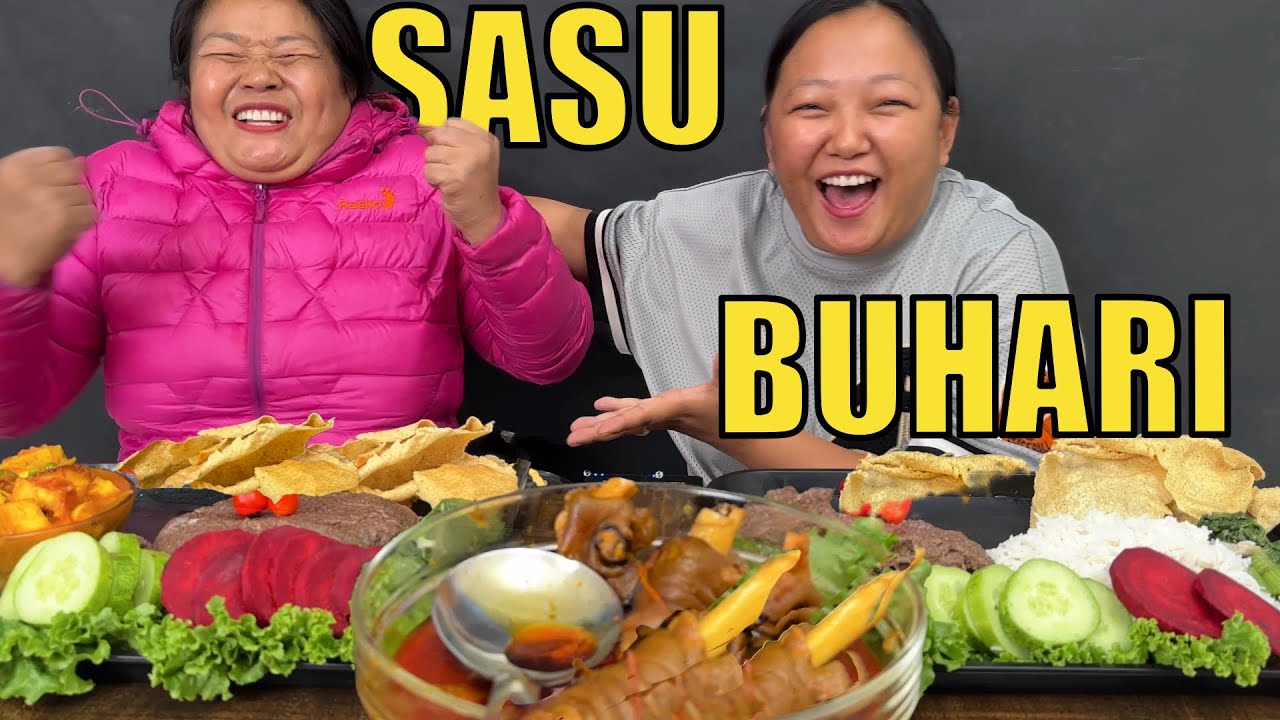 SASU @Khukuriama BUHARI DHIDO MUKBANG WITH MUTTON CURRY & MATAR PANEER!!!