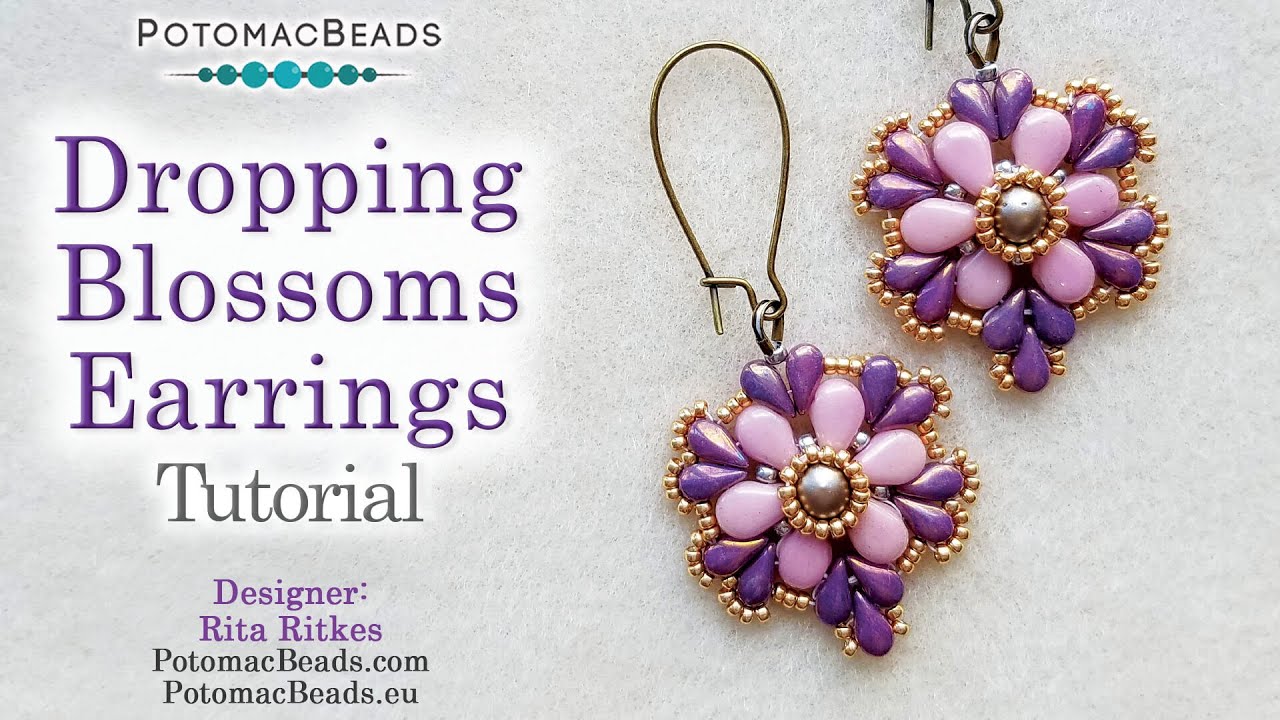 Dropping Blossoms Earrings - DIY Jewelry Making Tutorial by PotomacBeads