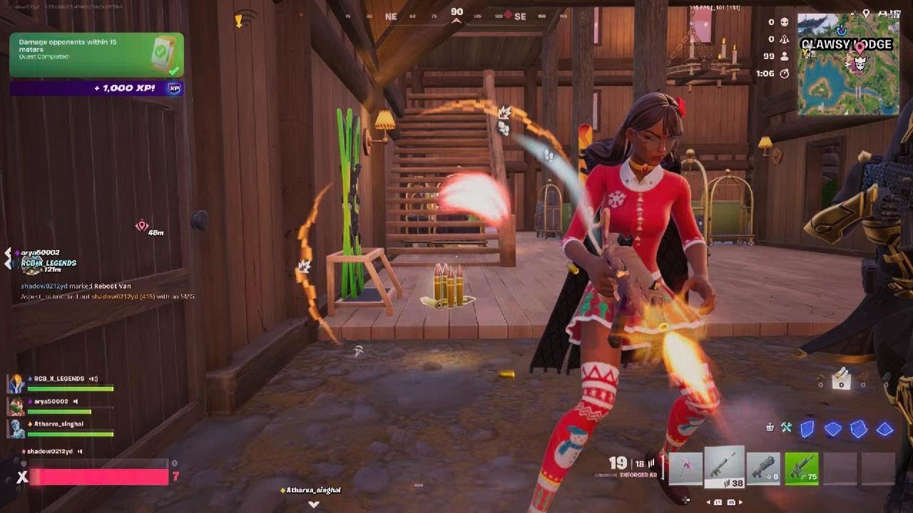 Victory royale in squad (solo clutch)