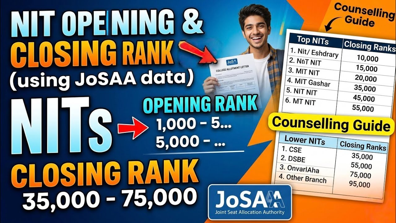 NIT Opening & Closing Rank 2026 | JoSAA Cutoff Explained #jossa 