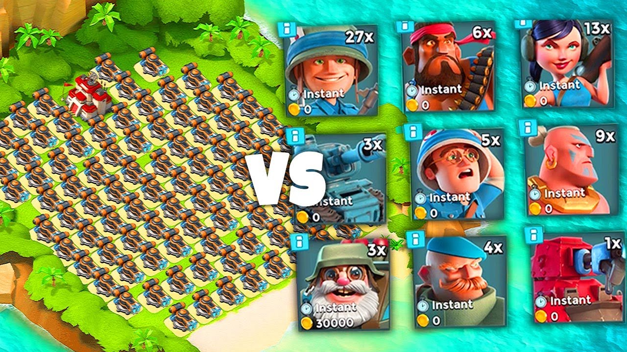 Boom Beach ВСЕ ОТДЕЛЕНИЯ против ОДНОЙ БАЗА ОГНЕМЕТЧИКОВ!