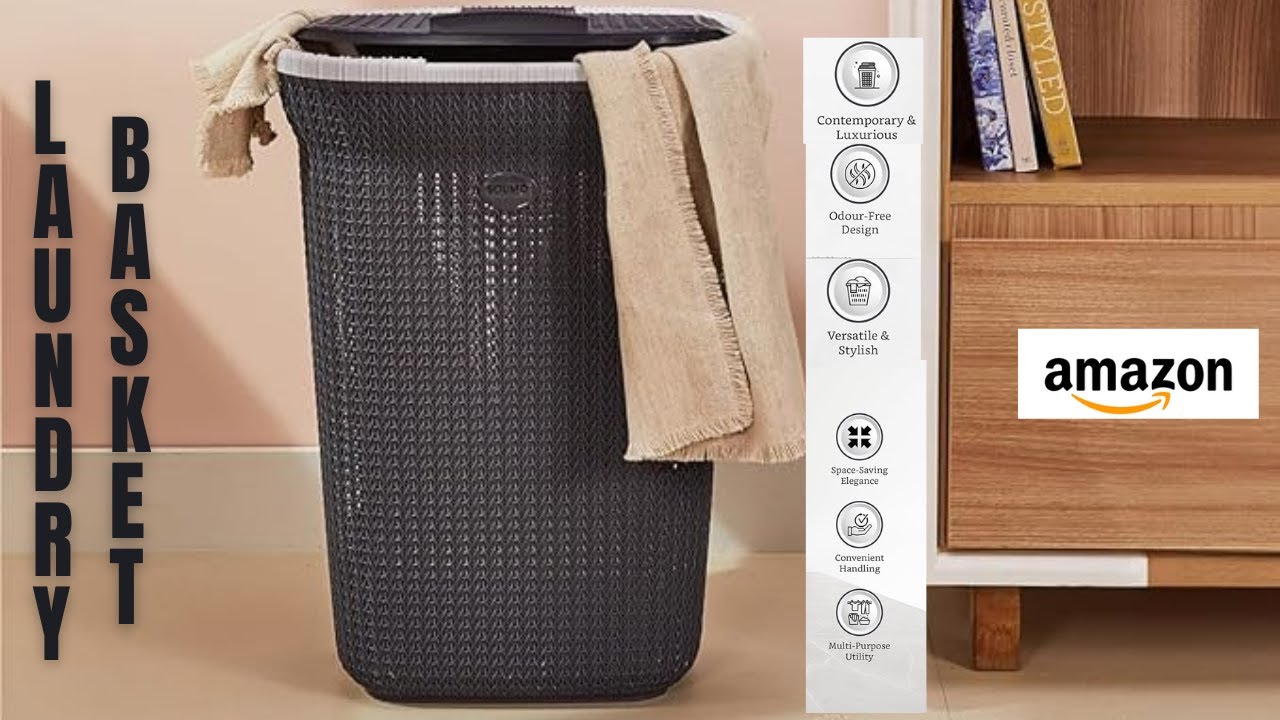 Unboxing Amazon Brand Solimo Plastic Laundry Basket with Lid | Best Big Size Laundry Bag | Review