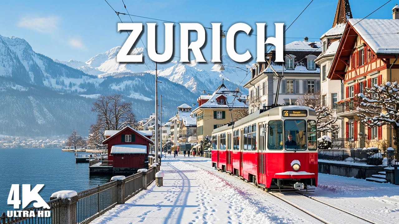 ZURICH SWITZERLAND WINTER 4K | Cozy Alpine Villages, Frozen Lakes & Snowy Streets