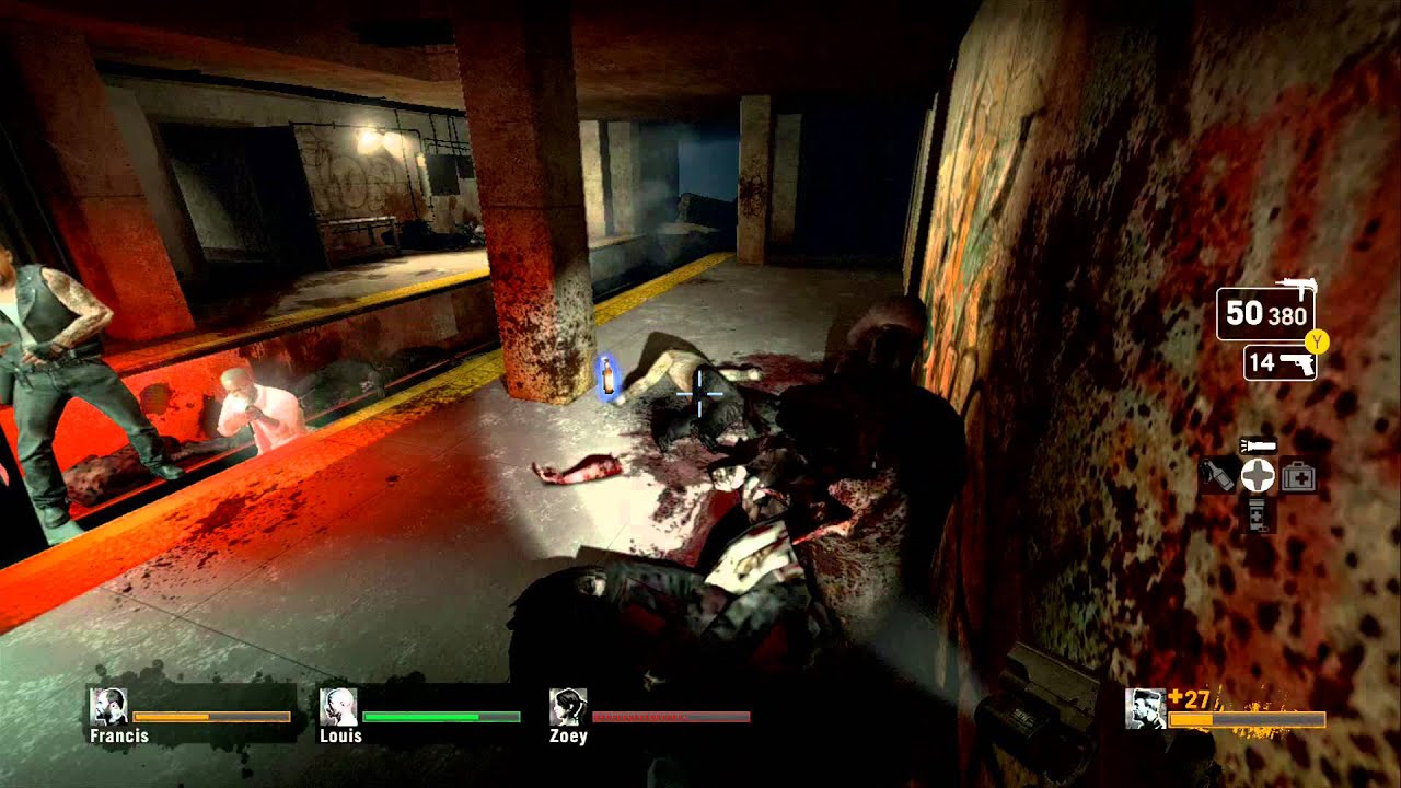 Xbox 360 A lot Of Deaths Left 4 Dead 1 No Mercy Advanced Difficult Longplay #1 HD 1920 X 1080