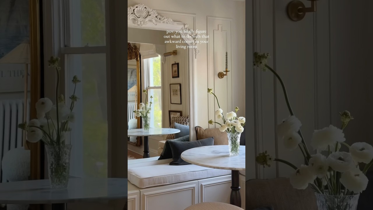 Creating a small dining nook in our living room #homedecor #interiordesign #diy