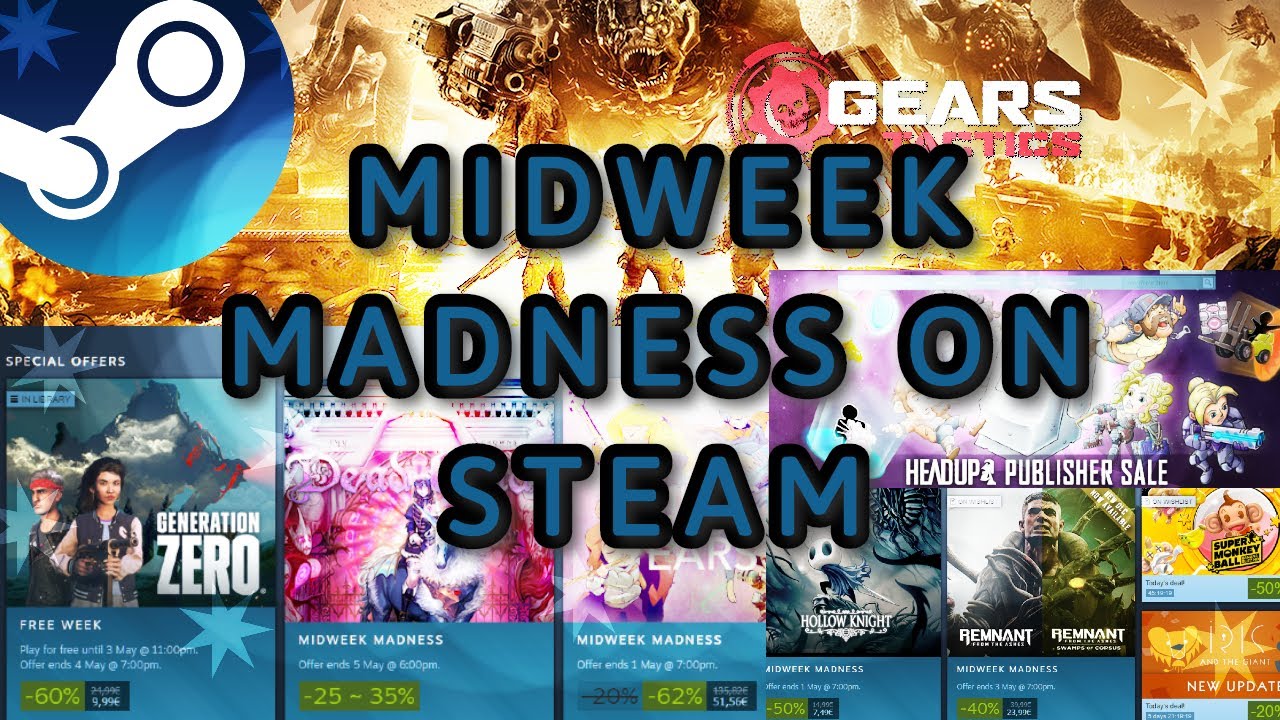 + Midweek Madness on Steam + Gear Tactics, Free to Play, Music Games & Head Up Publisher Sale +
