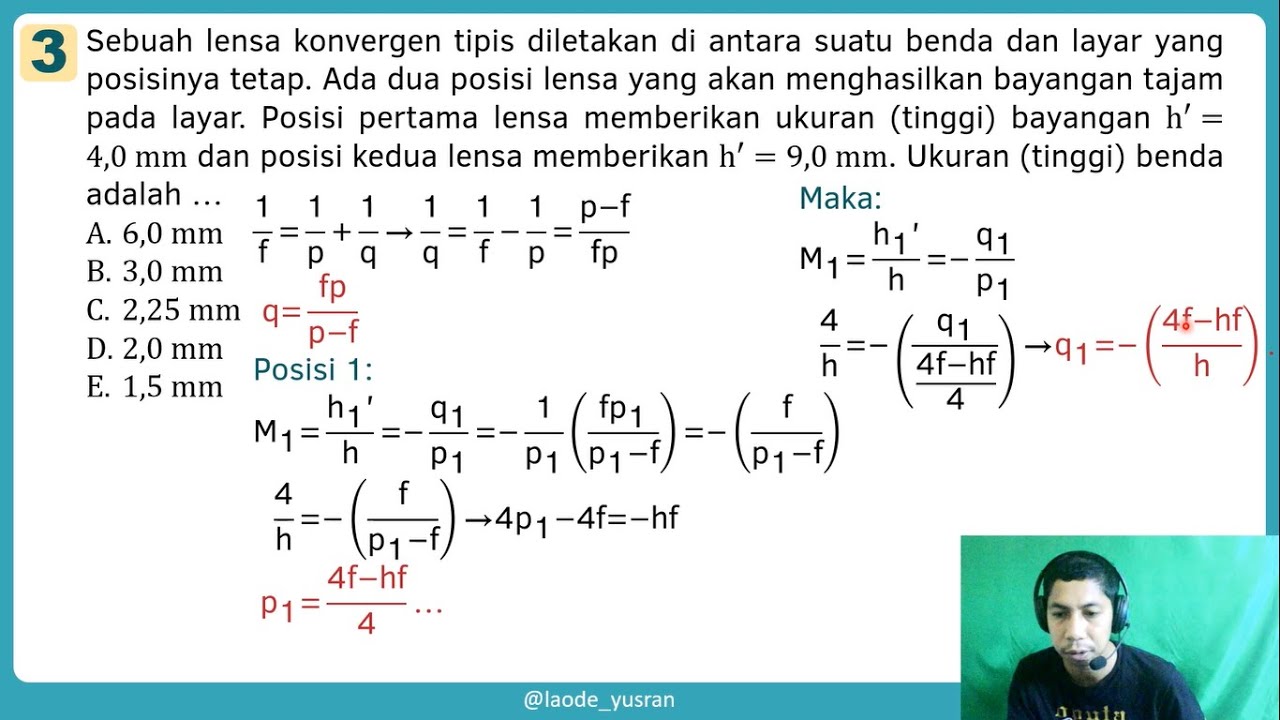 Latihan Soal Lensa Cembung dan Lensa Cekung | Kelas XI