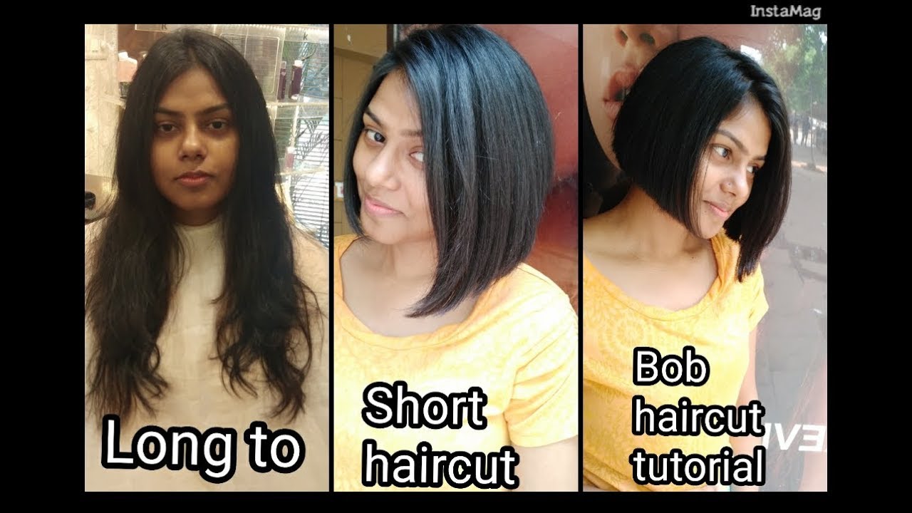 Trendy bob haircut | long to short haircut | easy haircut tutorial in Hindi |haircut expert Shyama's
