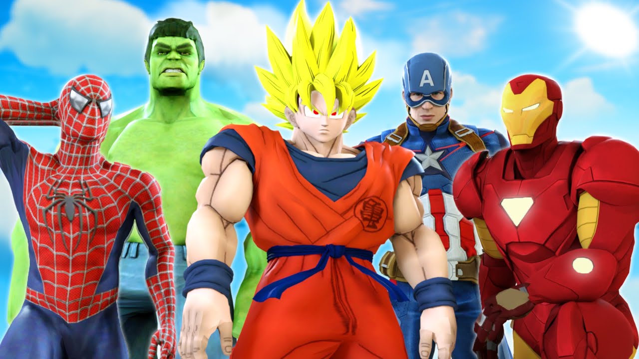 Goku Dragon Ball Z VS Marvel Superheroes - Hulk, Spiderman, Thor | Super Epic Battle - KjraGaming