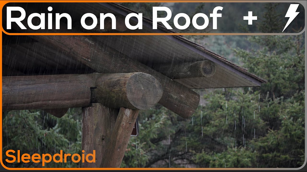 ► Fall Asleep Fast with Thunderstorm Rain on a Roof Sounds for Sleeping