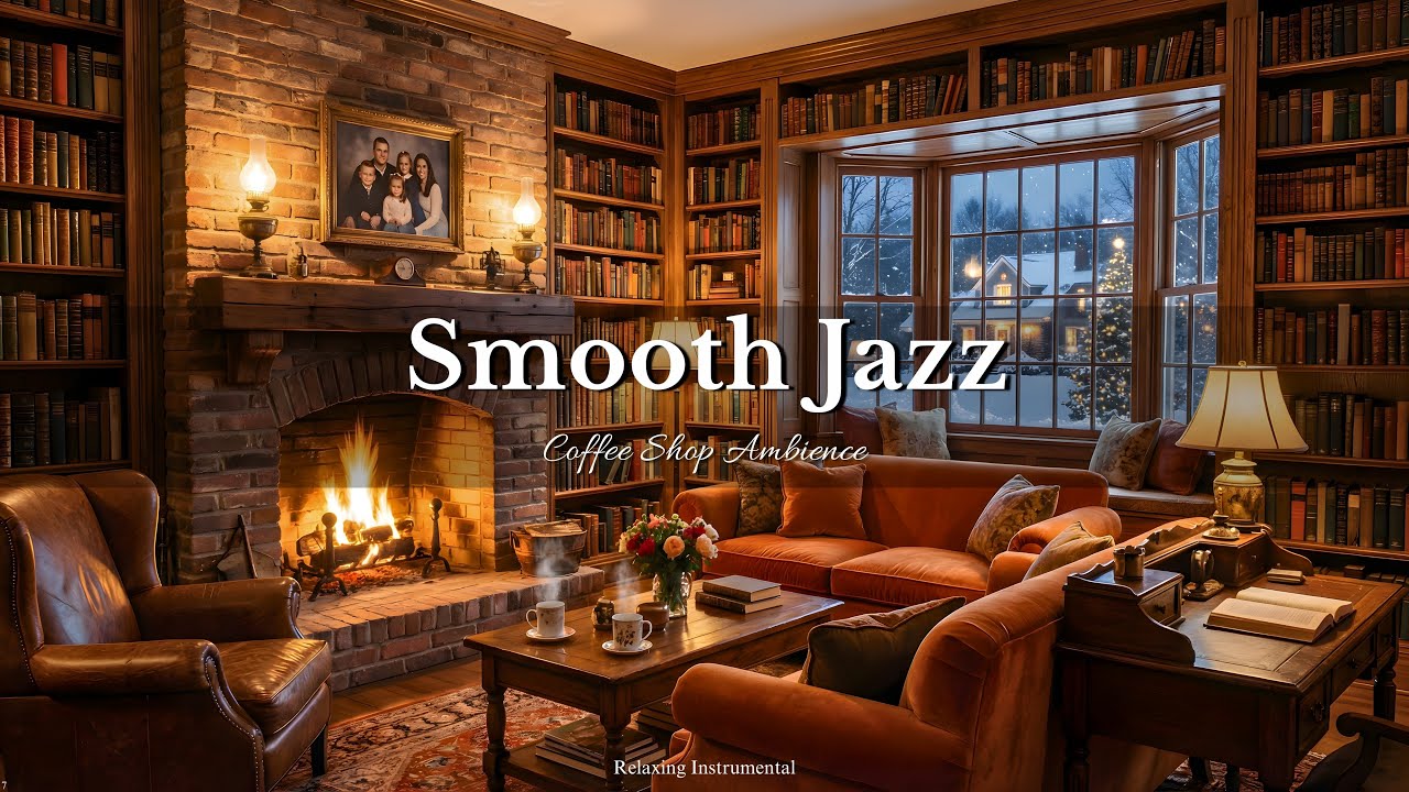 Smooth Winter Jazz ⛄ Cozy Winter Coffee Shop Ambience with Relaxing Jazz Instrumental Music to Study