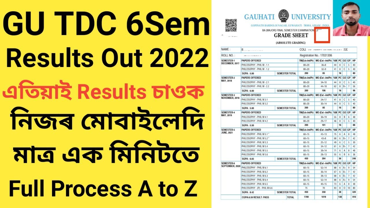 How to Check GU final Results TDC 6th semester final result 2022 gu final results