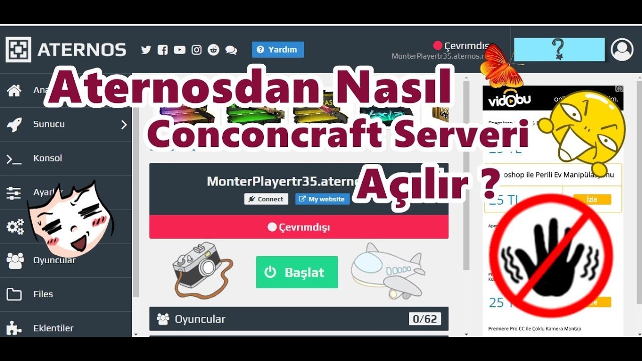 Aternosdan Nasıl Conconcraft Serveri A&ccedil;ılır ??? + Conconcraft Map 2017