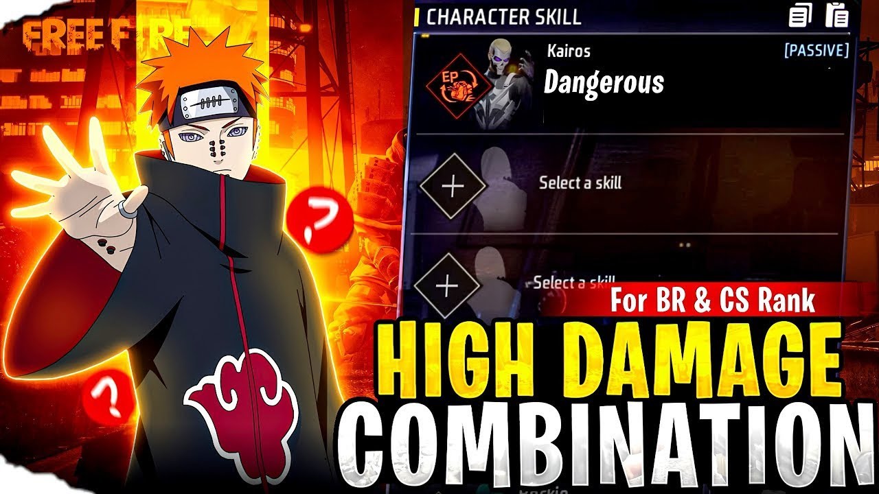 Best BR RANK High Damage CHARACTER COMBINATION 🔥 Best Chara Combination for BR RANK 🥶 FREE FIRE