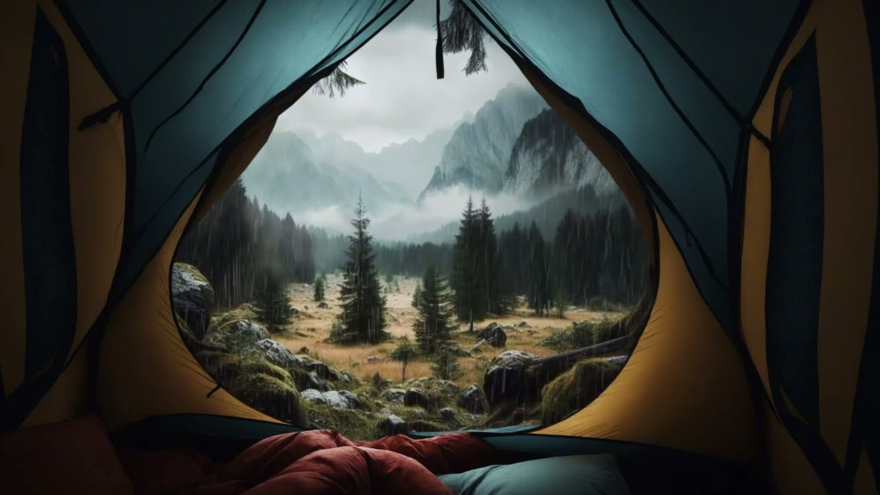 Gentle Rainfall on a cosy tent in a serene landscape - #stay  #relax #focus #mindfulness #serene