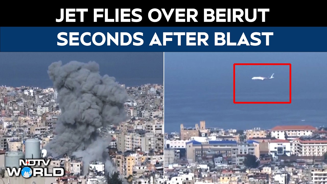 Iran Latest News | A Commercial Plane Flies Over Beirut Skies Few Seconds After Explosion