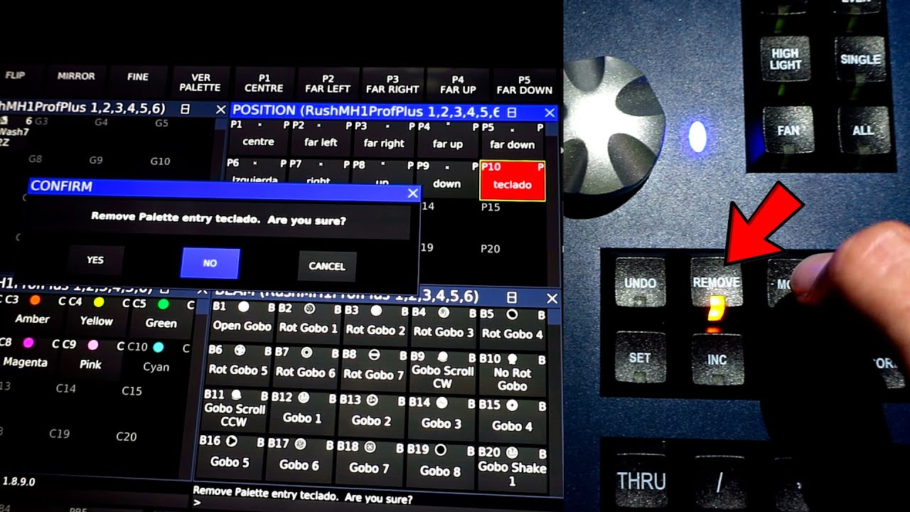 ILUMINACIÓN TUTORIAL MESA CHAMSYS MAGICQ MQ50 - 6. MODIFICAR, BORRAR Y RECUPERAR PALETAS DE POSICIÓN
