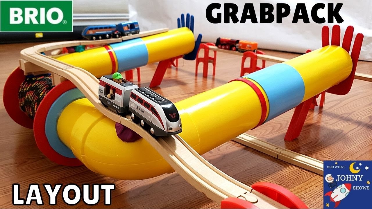 Giant Train Track Layout On Poppy Playtime Grabpack Brio World Smart Engine Set With Action Tunnels