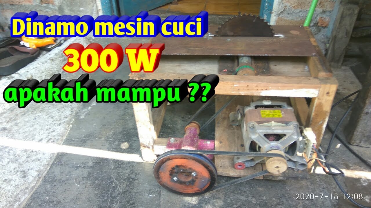 Uji Dinamo mesin cuci 300W untuk Teblesaw.Dinamo washing machine test 300w for Teblesaw