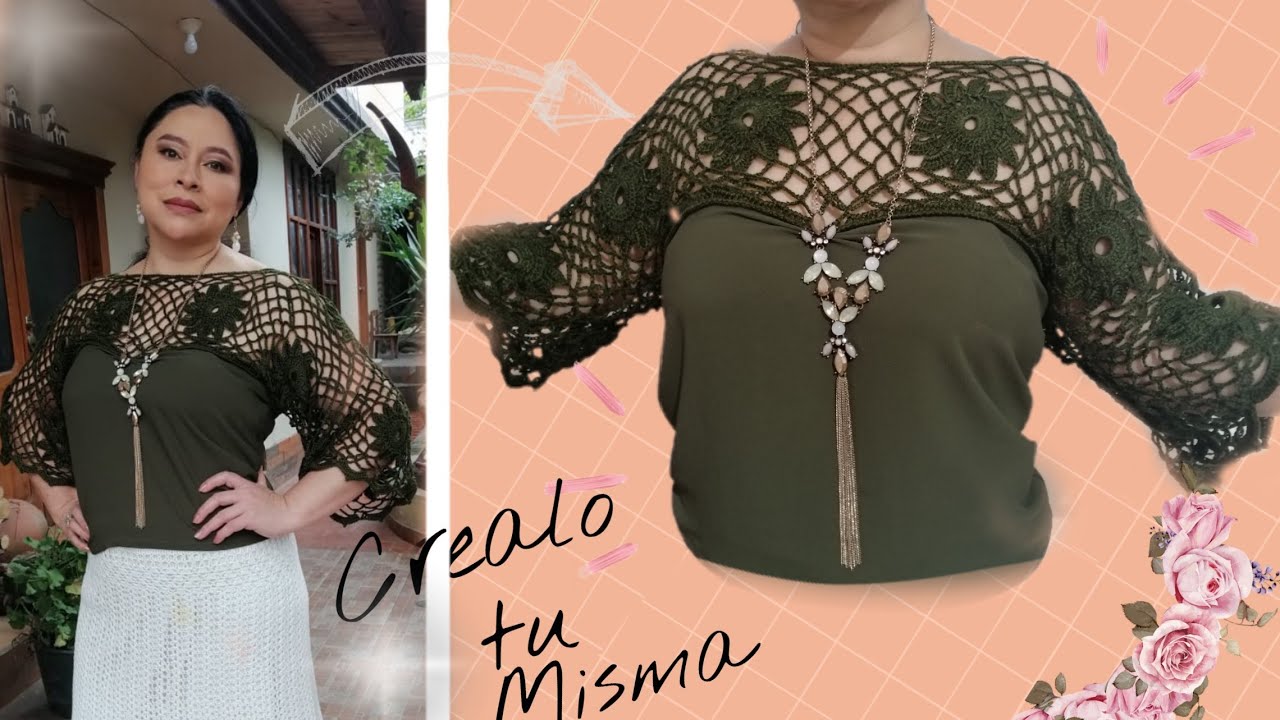 ¿COMO CUSTUMIZAR, DECORAR UNA BLUSA CON CROCHET ? MUY FÁCIL Y ELEGANTE