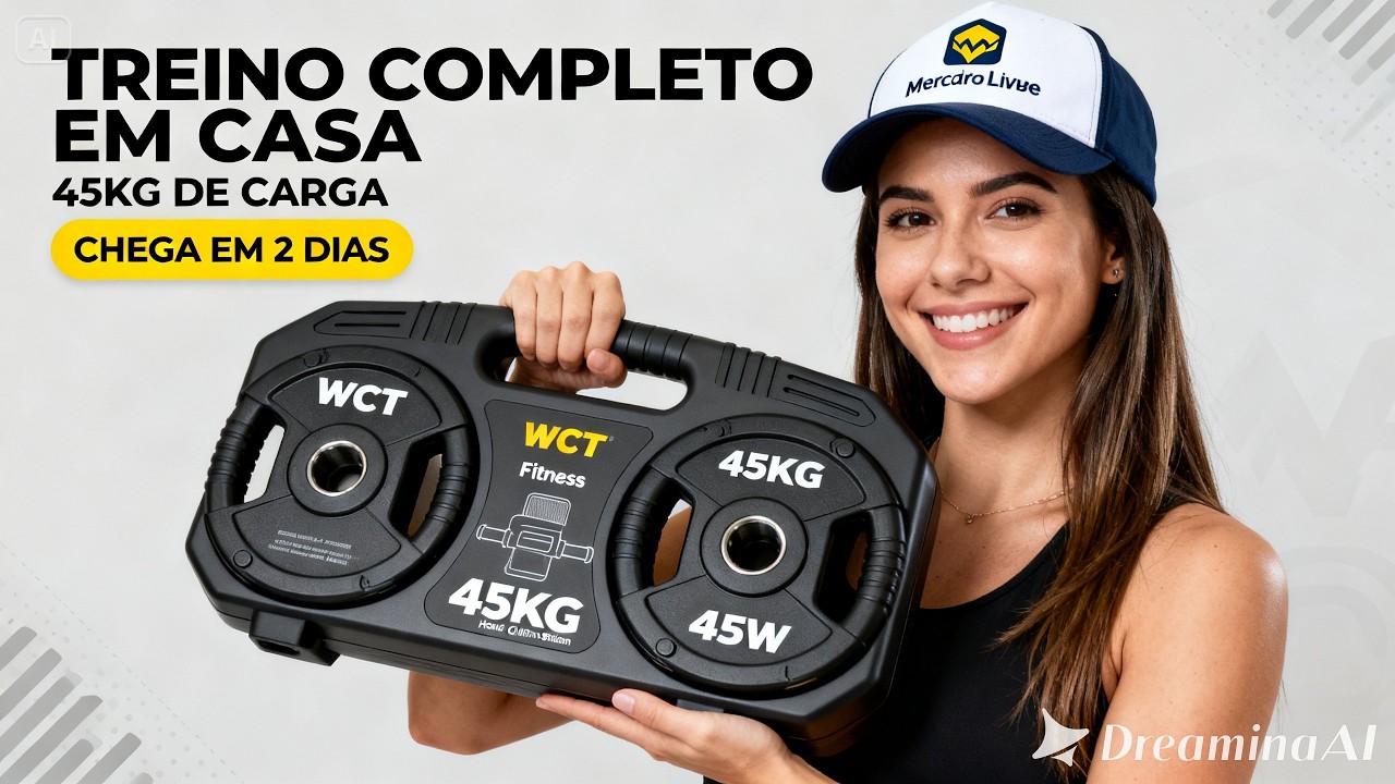 Estação de Musculação 45kg WCT Fitness para treino residencial completo de força