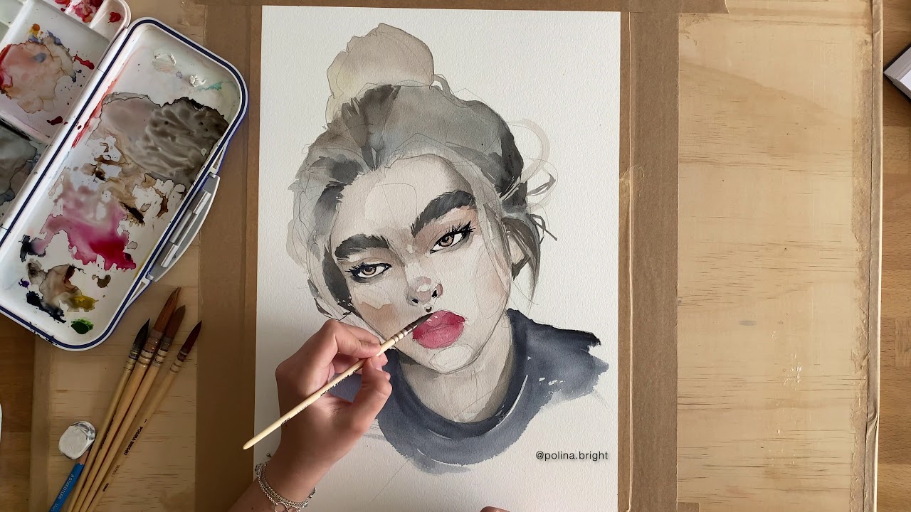 Watercolor portrait |Speedtime painting process