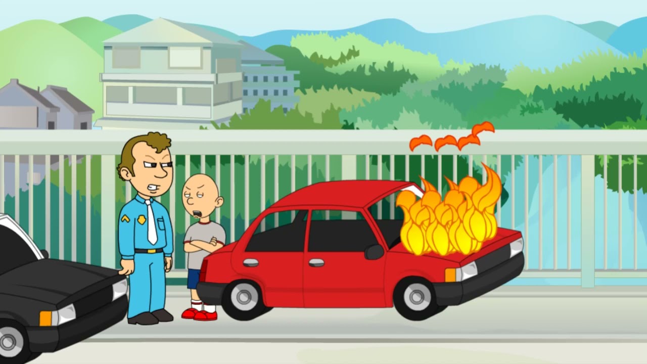 Classic Caillou steals the family car