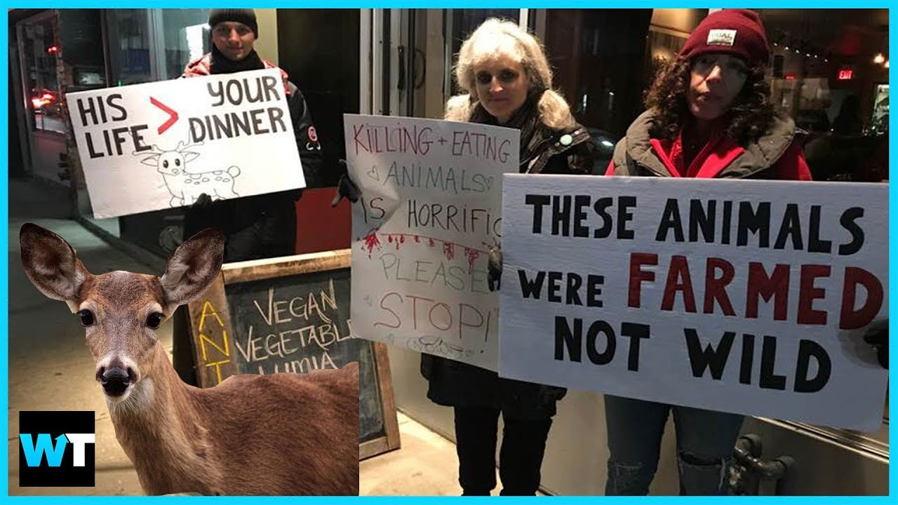 Chef CARVES DEER In Front Of Vegan Protesters | What's Trending Now!