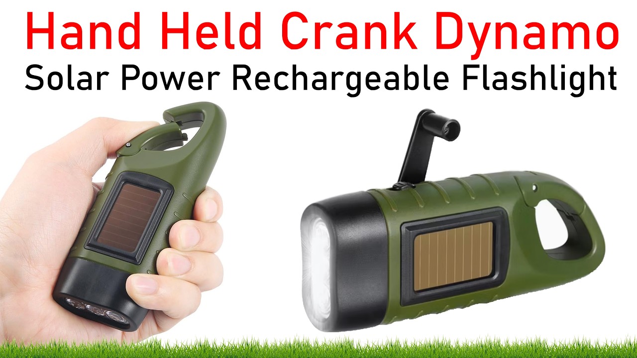 Hand Crank Dynamo Solar Powered Rechargeable Flashlight | Full Inside Teardown -Camping Hiking Torch