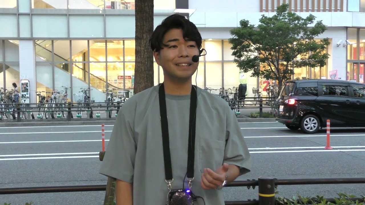 23.8.21 　＃花も嵐も（山本譲二）　＃洋-HIROSHI　＃路上ライブ　＃金山イオン前　＠hiroshi_lmh