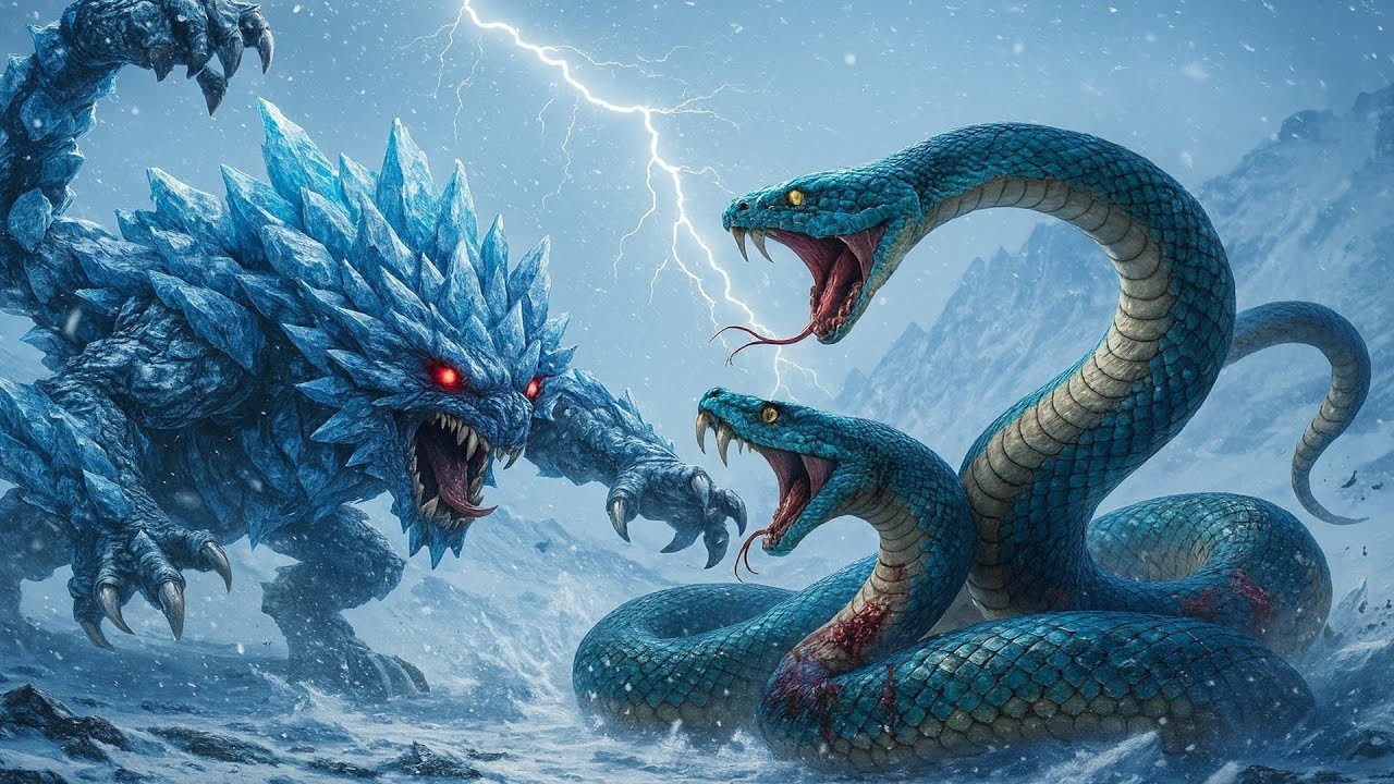 Arctic Titans Collide — Ice Beast vs Twin-Headed Serpent | Kong & Bigfoot Monster Battle