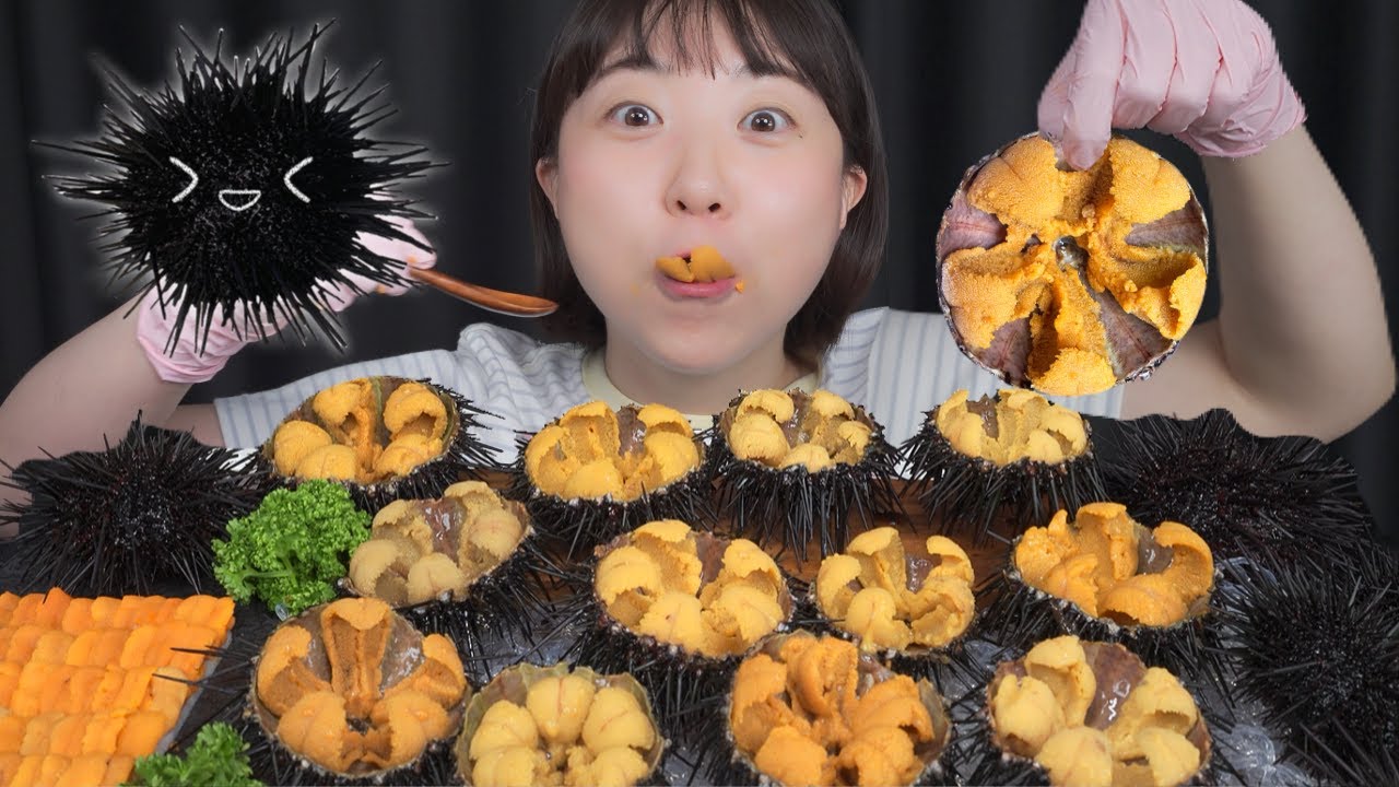 икра морского ежа / Mukbang eating show