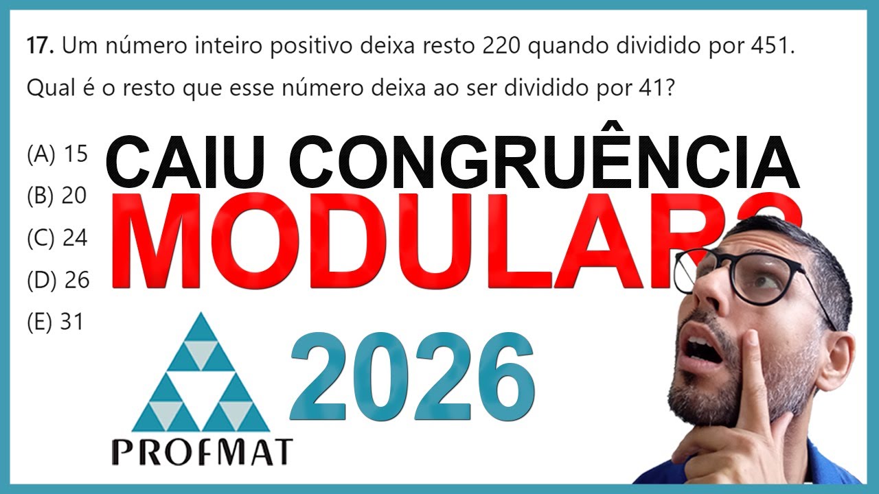 Profmat ENA 2026 Caiu Congruência Modular no Exame de Acesso??? Questão 17