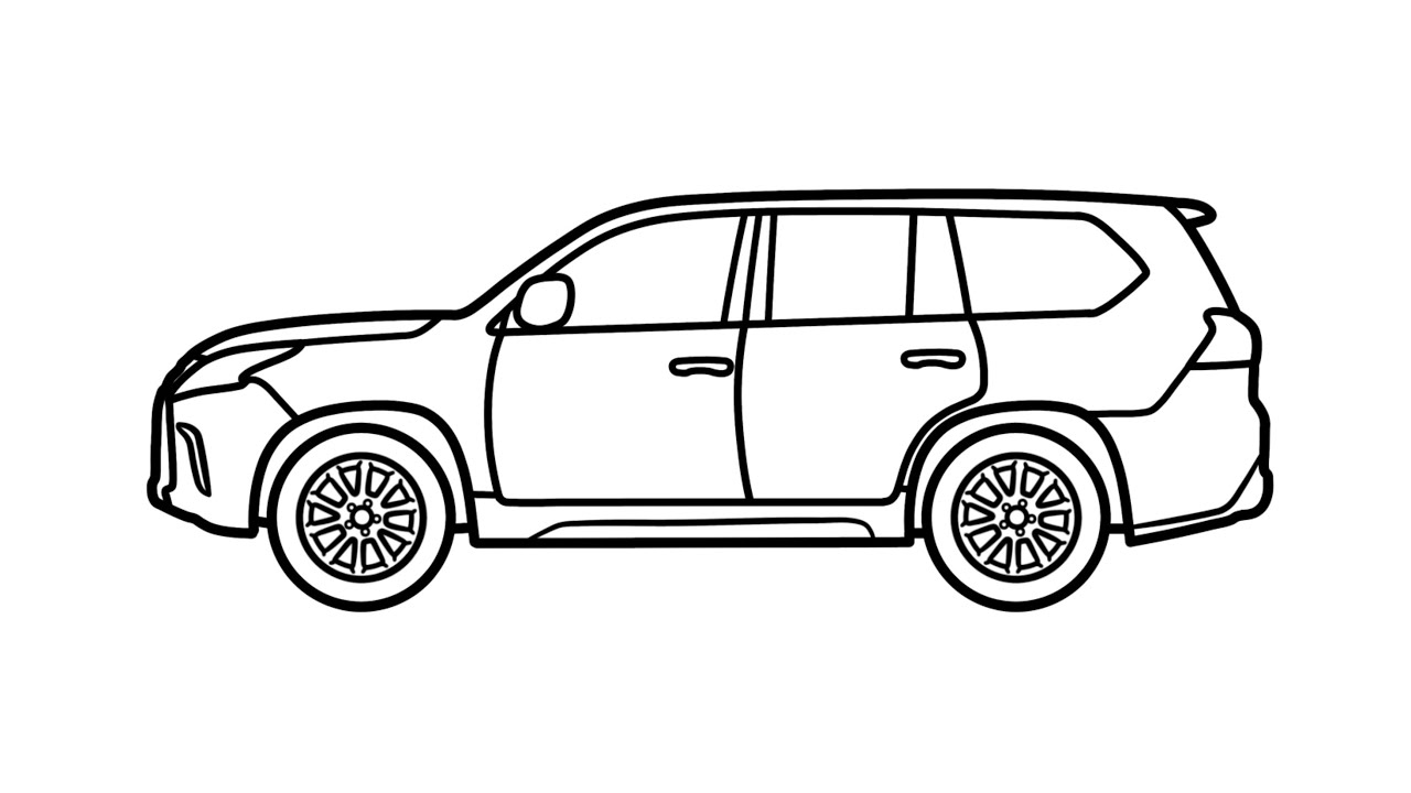 How to draw a LEXUS LX 570 easy | Drawing lexus lx suv step by step