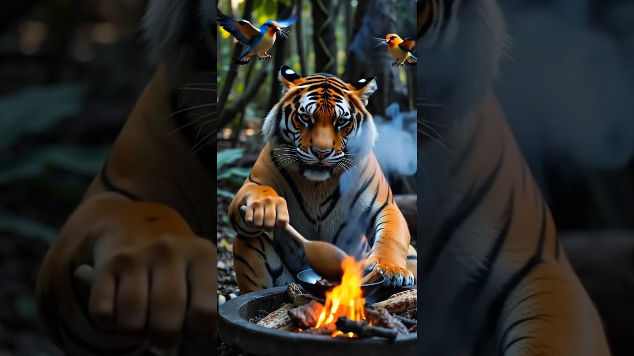 "When a Tiger Becomes a Chef!"😂 