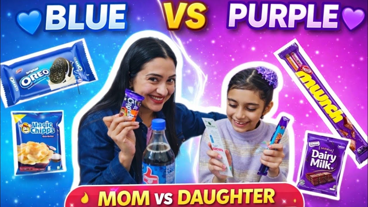 Blue vs purple shopping 🛍️| Shopping vlog | Colour challenge | learning video for kids | school life